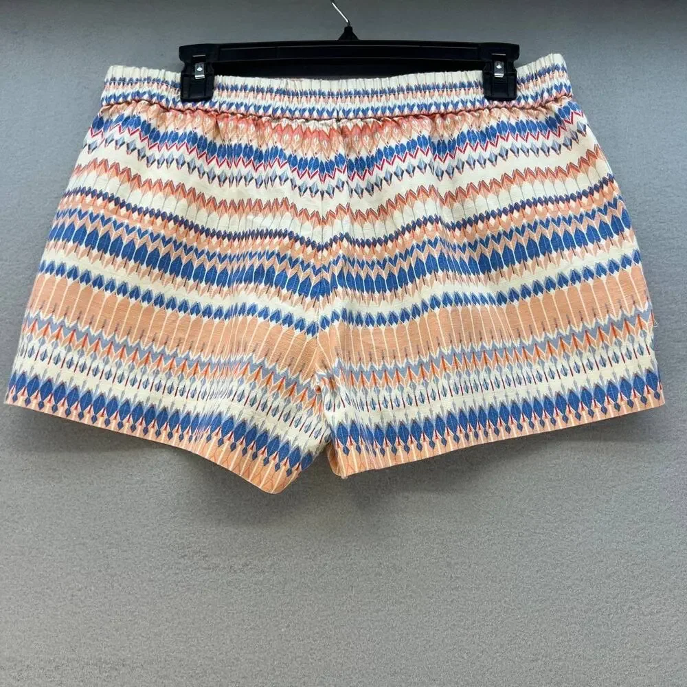 J. Crew Women's Shorts Size 10 Linen Blend Geometric Print Preppy - Picture 8 of 11